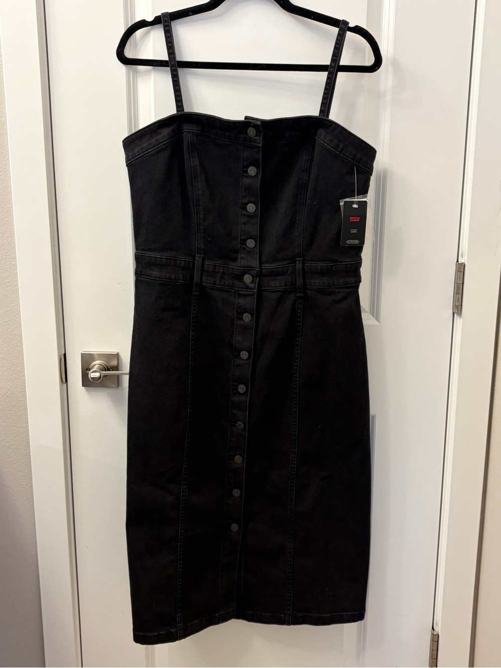 Levi's Black Button-Front Denim Dress